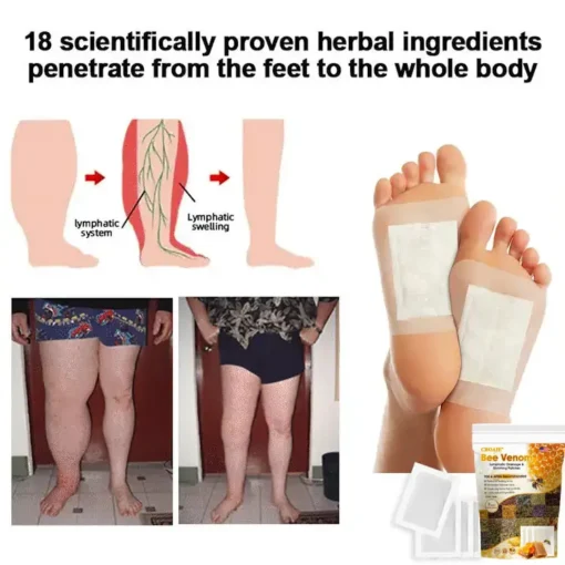 CROAIE™ Bee Venom & Herbal Slimming Foot Patches for Lymphatic Support and Blood Sugar Balance