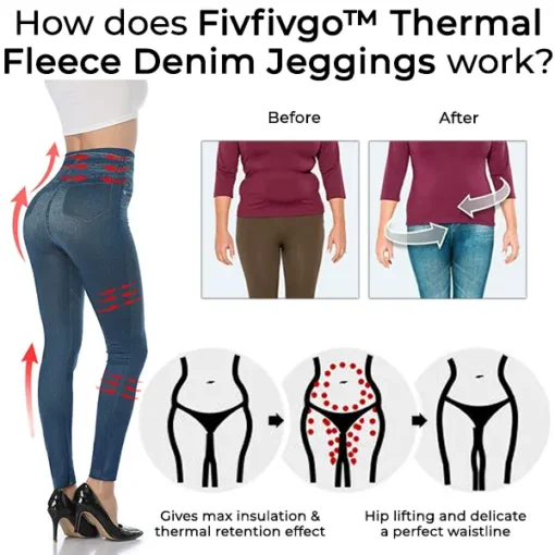 Fivfivgo™ Thermal Fleece Denim Jeggings