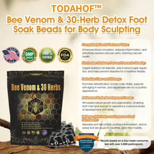 TODAHOF™ Bee Venom & 30-Herb Detox Foot Soak Beads