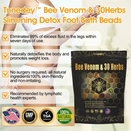 Tnnedey™ Bee Venom & 30 Herbs 𝐅𝐢𝐫𝐦𝐢𝐧𝐠 𝐒𝐥𝐢𝐦𝐦𝐢𝐧𝐠 & 𝐃𝐞𝐭𝐨𝐱 𝐅𝐨𝐨𝐭 𝐁𝐚𝐭𝐡 𝐁𝐞𝐚𝐝𝐬